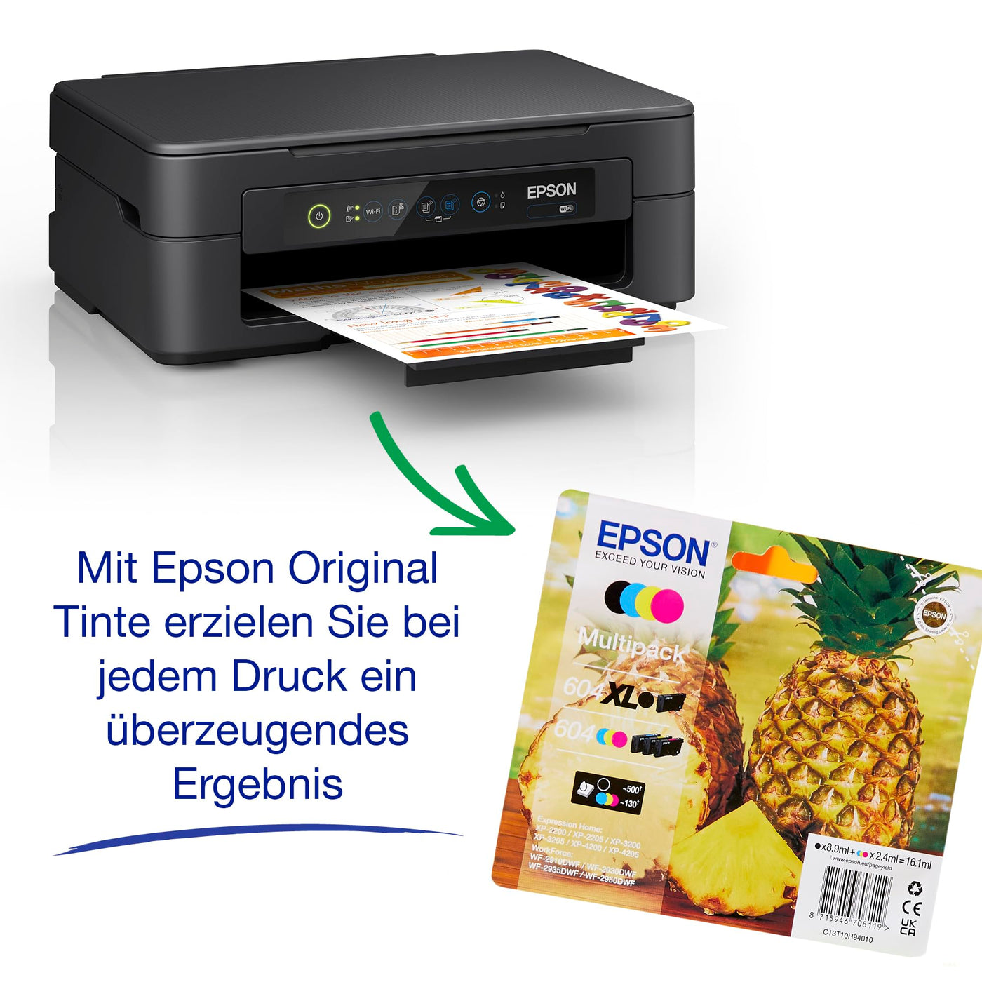 Epson Expression XP-2205 A4 kabelloser Multifunktionstintenstrahldrucker inkl. kostenloser Tinte für 3 Monate* bei ReadyPrint Flex-Abo