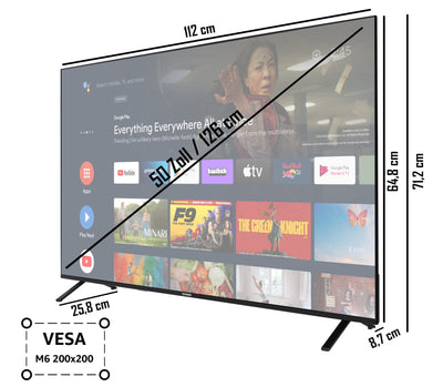 Téléviseur Android 50 pouces Telefunken (Smart TV 4K UHD, HDR Dolby Vision, triple tuner, Dolby Atmos) XU50AN751S