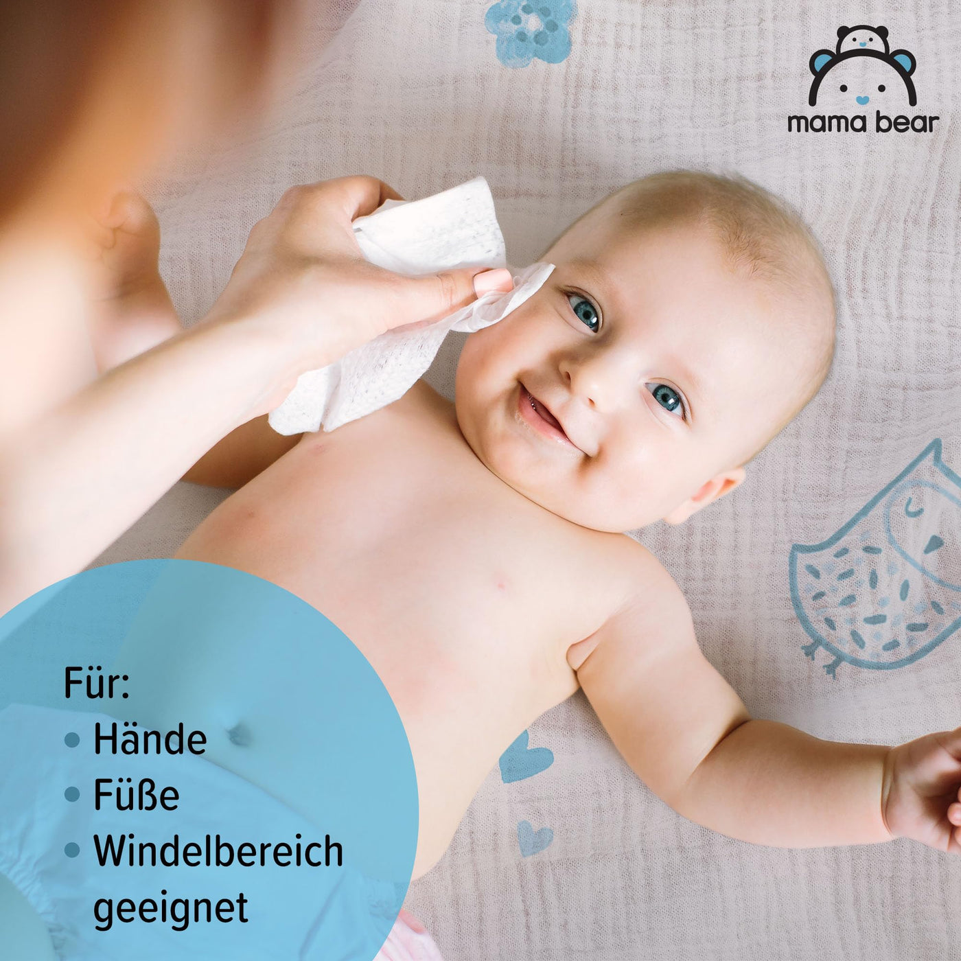 Amazon-Marke - Mama Bear Ultra Sensitive Baby Feuchttücher, Unparfümiert, 1080 Stück (18 packungen mit 60)