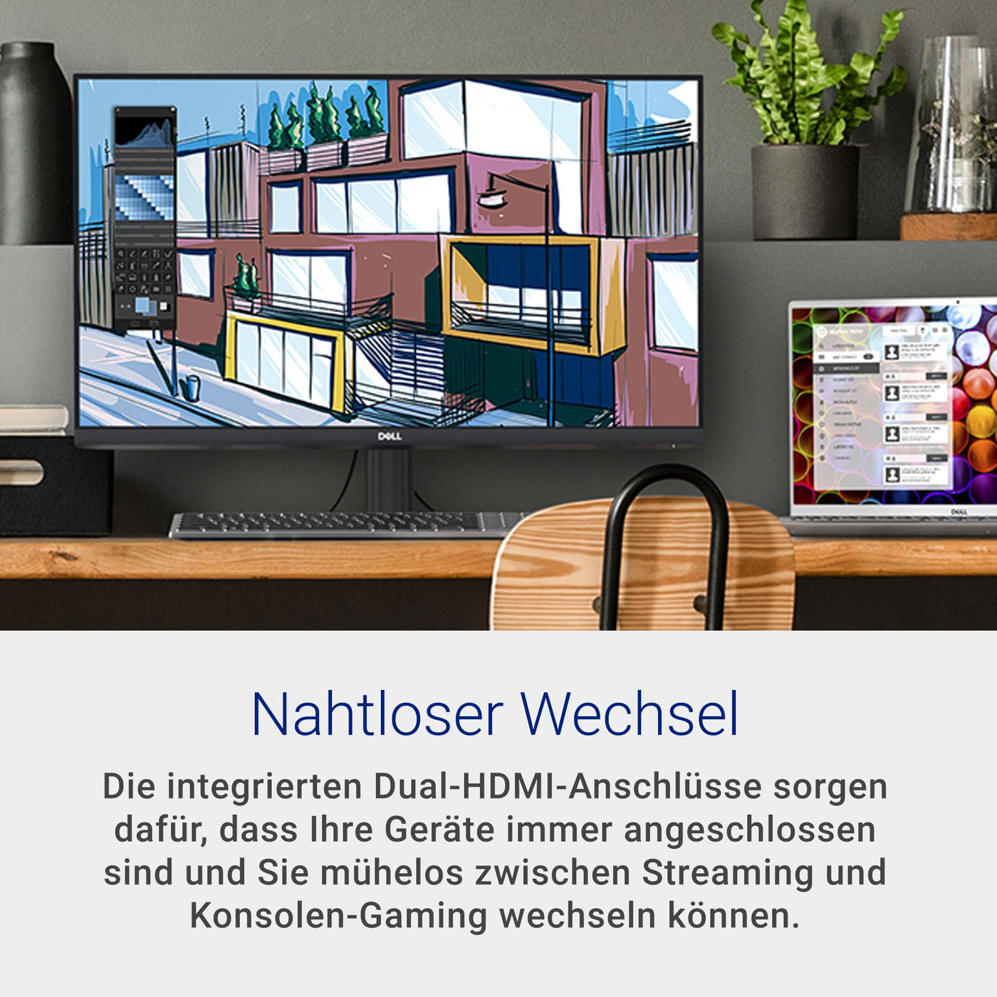 Dell S2721NX 27 Zoll Full HD (1920x1080) Monitor, 75Hz, IPS, 4ms, AMD FreeSync, Ultradünner Rahmen, 2x HDMI, 3 Jahre Garantie, Schwarz