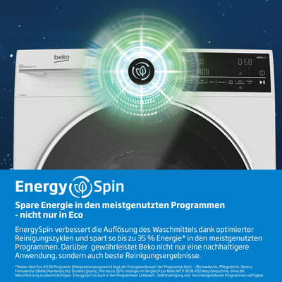 Beko BM3WFU31041R Waschvollautomat, Waschmaschine, 10 kg, EnergySpin, Schleuderwahl 1400 U/min, SteamCure Dampffunktion, allergikergeeignet, AquaWave Schontrommel, Weiß