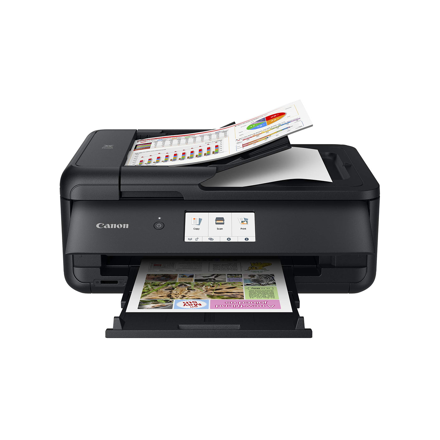 Canon PIXMA TS9550a Drucker Farbtintenstrahl Multifunktionsgerät DIN A4 A3 (Drucker A3, Scanner, Kopierer, 5 Separate Tinten, WLAN, LAN, Print App, 2 Papierzuführungen, Duplexdruck) schwarz