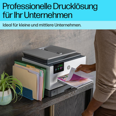 Imprimante multifonction HP OfficeJet Pro 9132e, 30€ de cashback, 3 mois d'impression gratuite avec HP Instant Ink inclus, HP+, imprimante, scanner, copieur, fax, WLAN, LAN, duplex, Airprint, gris-blanc