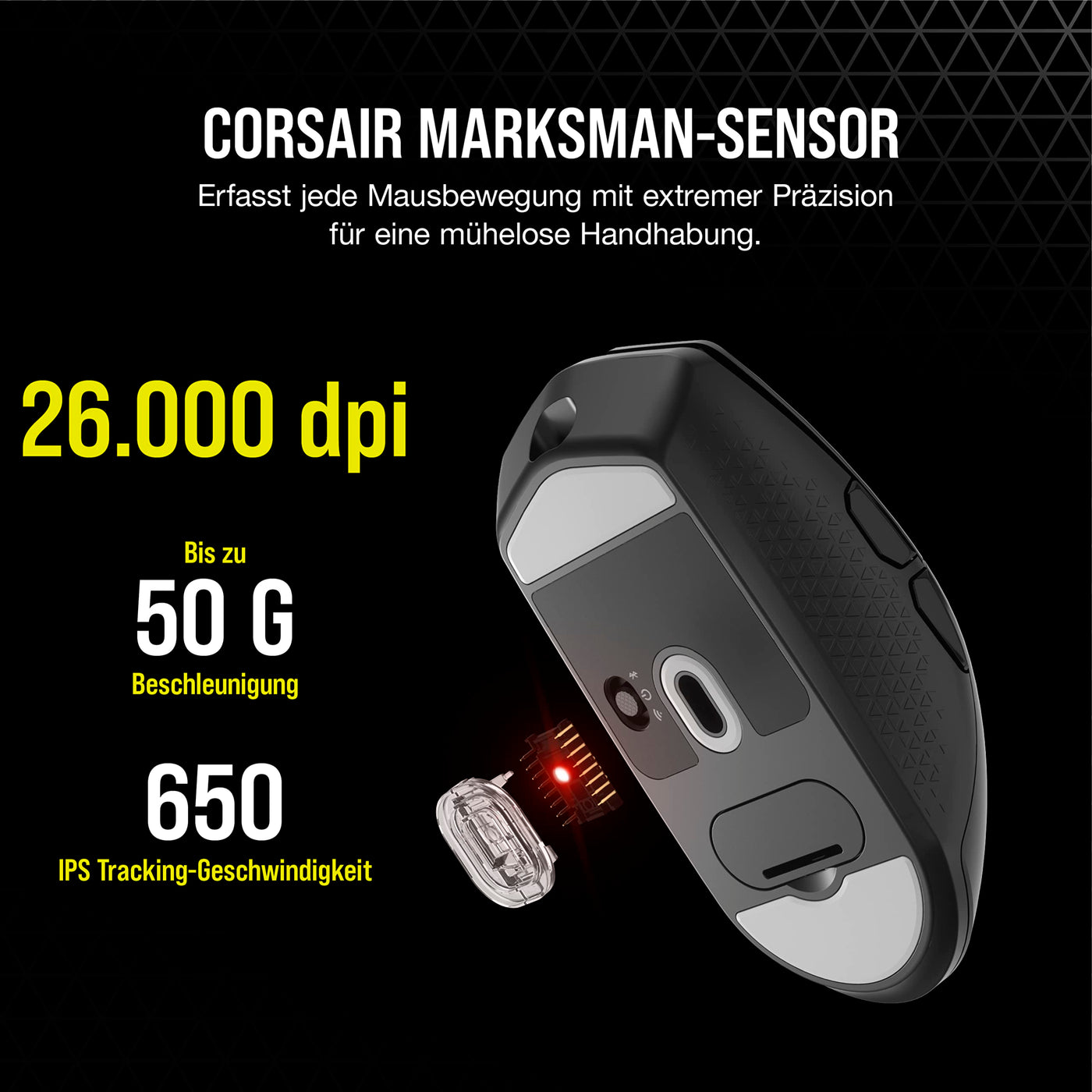 CORSAIR KATAR ELITE WIRELESS Ultraleichte FPS Gaming Maus - 10.000 DPI - Symmetrische Form - Bis zu 110 Stunden Akkulaufzeit - iCUE-Kompatibel - PC, PS5, PS4, Xbox - Schwarz