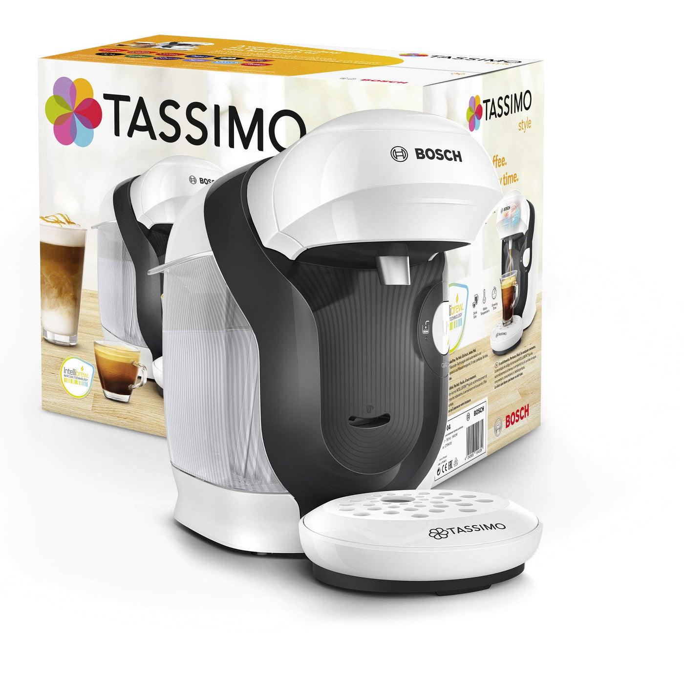 Bosch Tassimo Style Kapselmaschine TAS1106 Kaffeemaschine by, 70 Getränke, vollautomatisch, geeignet für alle Tassen, platzsparend, Apricot/Anthrazit, 1400 W