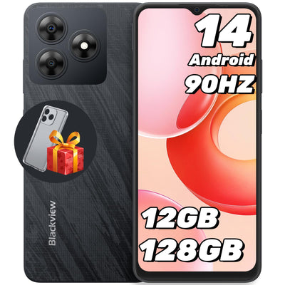 Blackview Wave 8 Handy Ohne vertrag Android 14, 12GB+128GB/2TB TF, 90Hz 6.56", 5000mAh Smartphone ohne vertrag Günstig, Octa Core, 13MP+8MP, Dual SIM/Fingerabdruck/GPS/OTG/Handytasche/Härtungsfolie