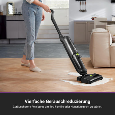 EUREKA NEW400 Nass-Trockensauger Kabelloser,Smart Nass-Trocken-Staubsauge mit Dual-Tank-Design,Selbstreinigung Bodenreiniger,Leicht Wischsauger Kabellos für Hartböden, Tierhaare, Essensreste