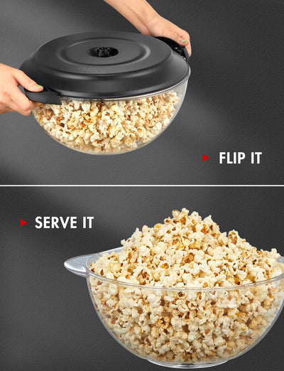 Yabano Popcornmaschine für Zuhause, Maker Machine mit Zucker & Öl, Abnehmbare Heizfläche, 5L Popcorn Popper, Antihaftbeschichtung, Großer Deckel als Servierschale, Platzsparende Lagerung