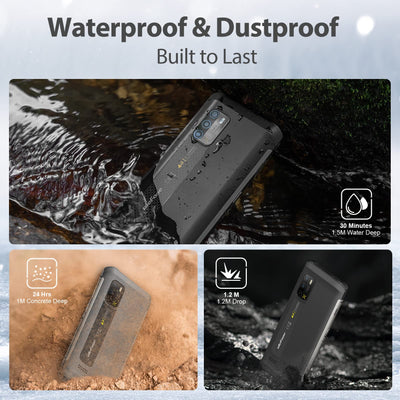 Ulefone Armor X10 PRO Outdoor Smartphone Ohne Vertrag, 20MP Unterwasserkamera,Helio P22 4GB+64GB, 5,45" IP68 Wasserdicht Handy Android 11, 5180mAh Akku,3-Karten Slot, Gesichts Entsperrung NFC Schwarz