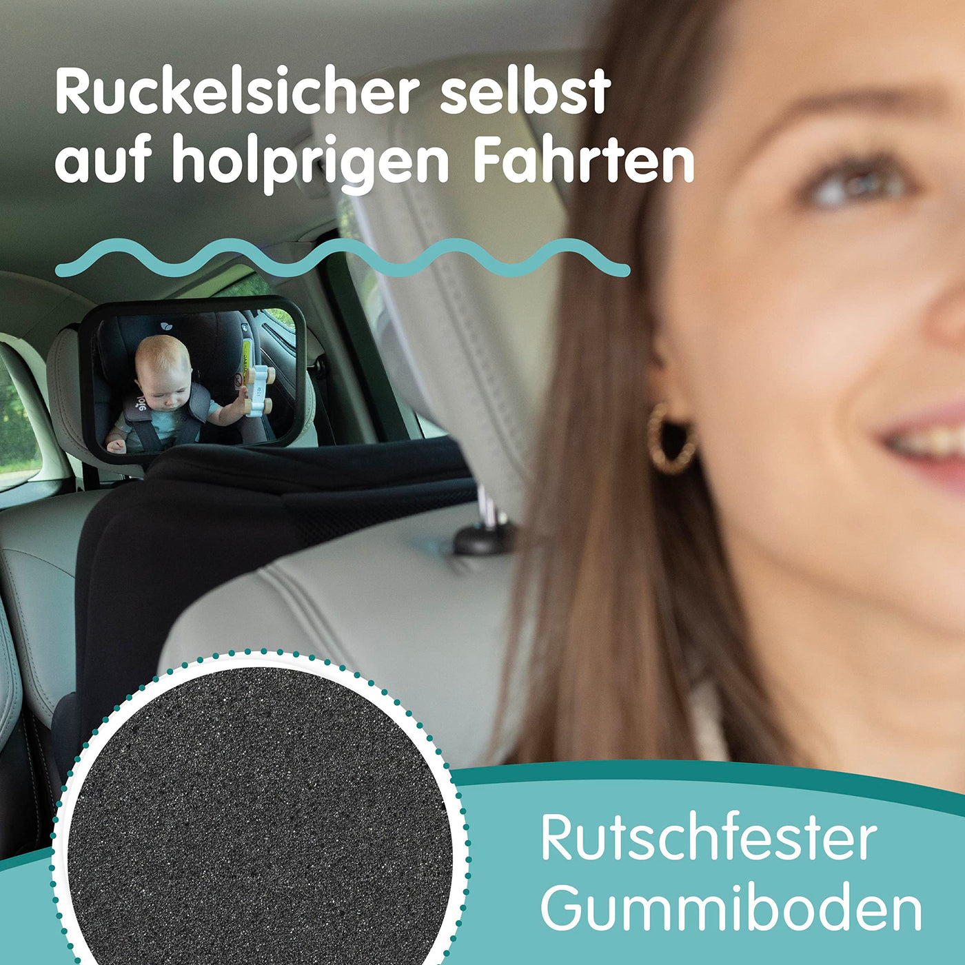 Onco 360° Baby Autospiegel - 2024 & 2023 Preisgekrönter Auto Spiegel für Baby Rücksitz, 100% Bruchsicherer & Schwenkbarer Rücksitzspiegel, Baby Erstausstattung, Universeller Baby Spiegel Auto