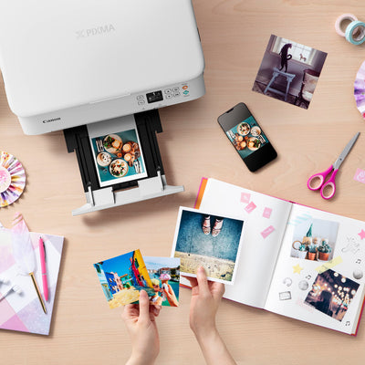 Canon PIXMA TS5351i Multifunktionsdrucker 3in1 Drucker/Kopierer/Scanner, WLAN, Randlosfotos, kabelloses Drucken/Scannen via Cloud + Smartphone, Duplex, 2. Einzug, PIXMA Print Plan kompatibel, weiß