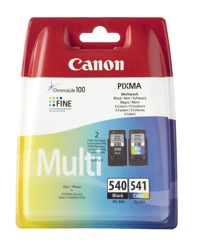 Canon PG-540 + CL-541 Druckerpatronen - 8ml Schwarz + 8ml Farbig für PIXMA Drucker Original