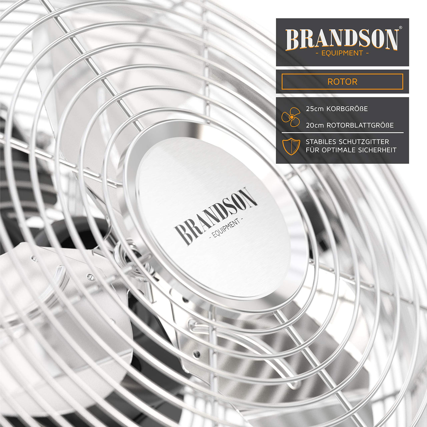 Brandson - Windmaschine Retro Stil - Ventilator im Chrom Design - Tischventilator 32 Watt - hoher Luftdurchsatz - stufenlos neigbarer Ventilatorkopf