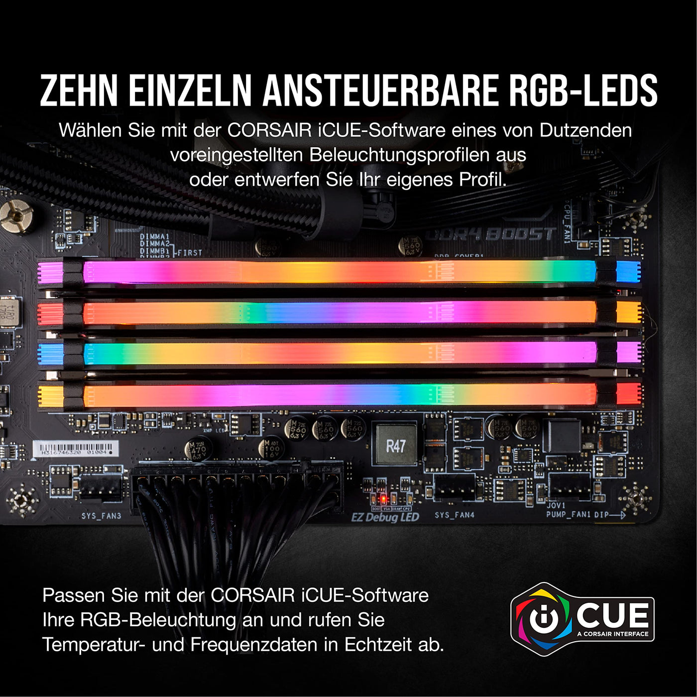 Corsair Vengeance RGB Pro 64GB (2x32GB) DDR4 3600 (PC4-28800) C18 Desktop Memory – schwarz