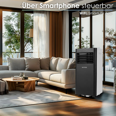 Echos Klimaanlage 3in1 WIFI mobil Fensterabdichtung mit Abluftschlauch 24h Timer Fernbedienung 9000 BTU 3 Modi Aircooler Klimagerät mobile Klimaanlage Air Cooler Klima Anlage Air Conditioner