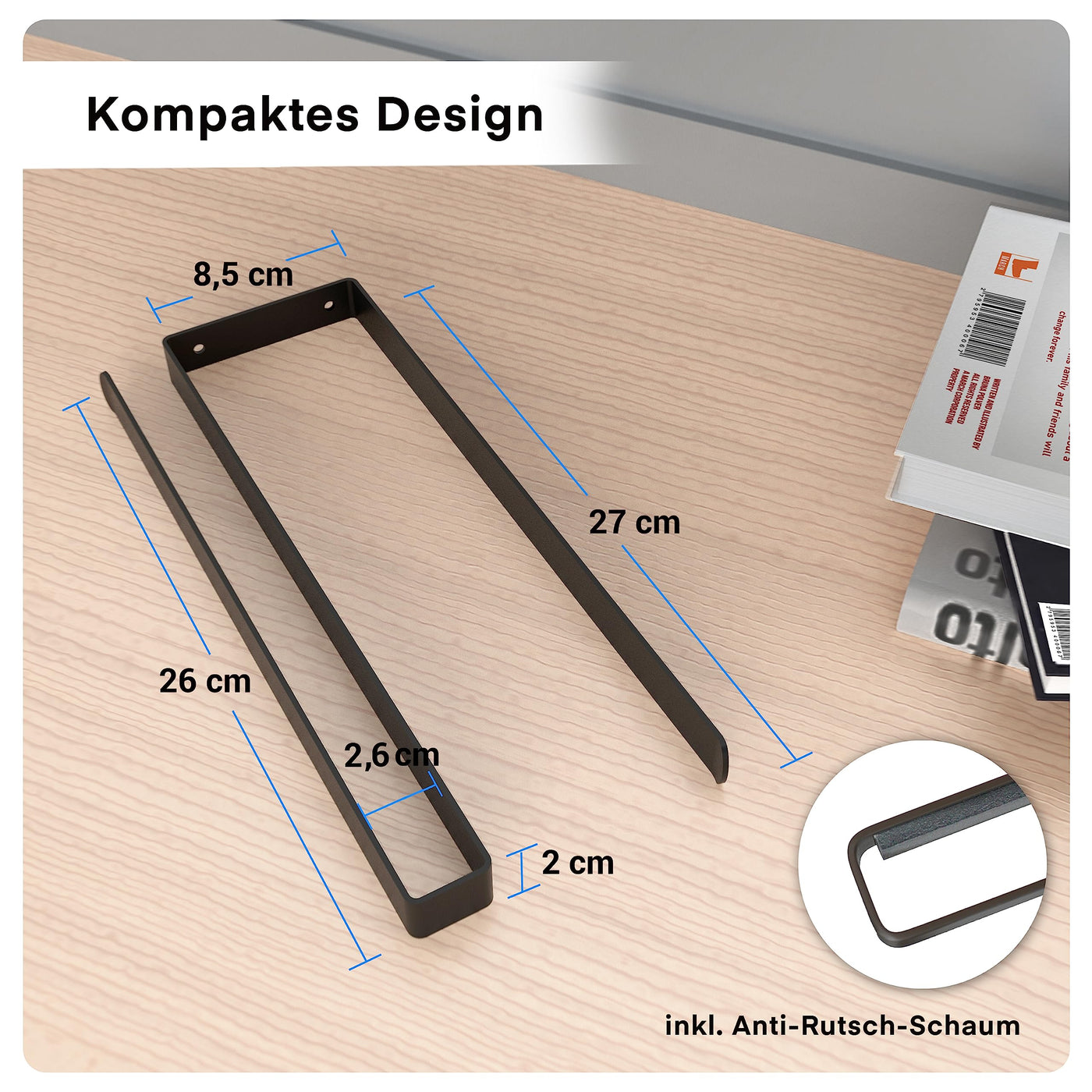 EDELREITER® Küchenrollenhalter ohne Bohren | hochwertiger Küchenrollenhalter Edelstahl | Halter Küchenrolle | kein Kleben | Küche Organizer | Küchenrollenhalter schwarz | ZEWA Rollenhalter