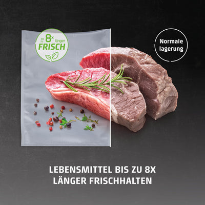 CASO VC10 Vakuumierer - Vakuumiergerät, Lebensmittel bis zu 8x länger frisch, 30cm lange & stabile Schweißnaht, Stiftung Warentest Testsieger (01/2018), inkl. 10 Profi-Folienbeutel