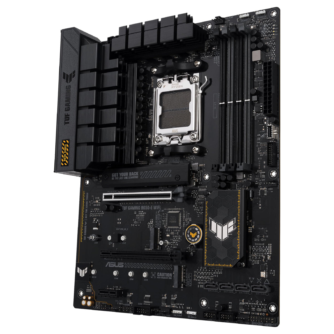 ASUS TUF Gaming B650-E WiFi Mainboard Sockel AMD AM5 (Ryzen 7000, ATX, PCIe 5.0, DDR5-Speicher, WiFi 6E, USB 3.2 Gen 2x2 Typ-C, Aura Sync)