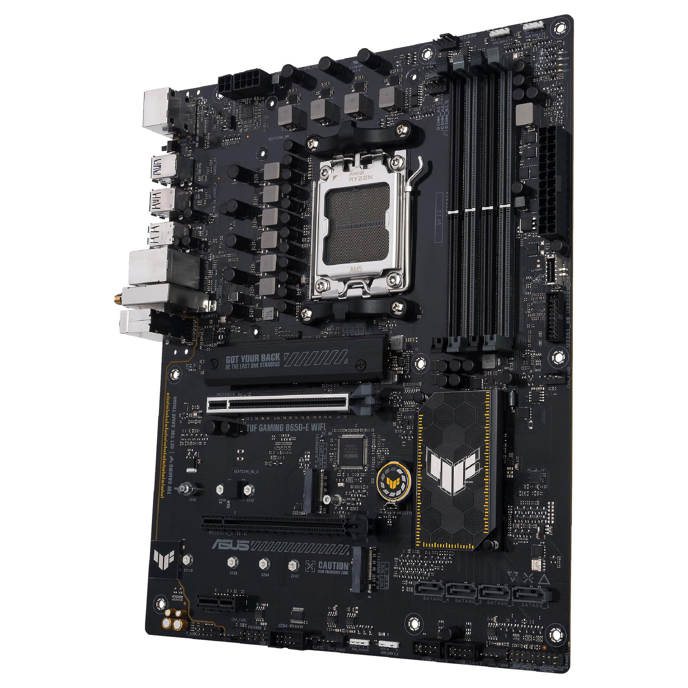 ASUS TUF Gaming B650-E WiFi Mainboard Sockel AMD AM5 (Ryzen 7000, ATX, PCIe 5.0, DDR5-Speicher, WiFi 6E, USB 3.2 Gen 2x2 Typ-C, Aura Sync)