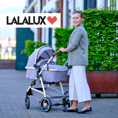 Lalalux Babyboomer leichter Kombikinderwagen Komplettset, Multifunktions-Kinderwagen, klappbar, sportlich, universell, doppelte Federung, inkl. Tasche, Regenschutz u.v.m. Für Kinder bis 36 Monate