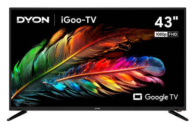 DYON iGoo-TV 43F 108cm (43 pouces) Google TV (Full HD, triple tuner HD, Prime Video, Netflix, Google Play Store pour DAZN, Disney+, Apple TV+, Paramount+, waipu.tv et bien plus, Google Assistant) [Mod. [2023]