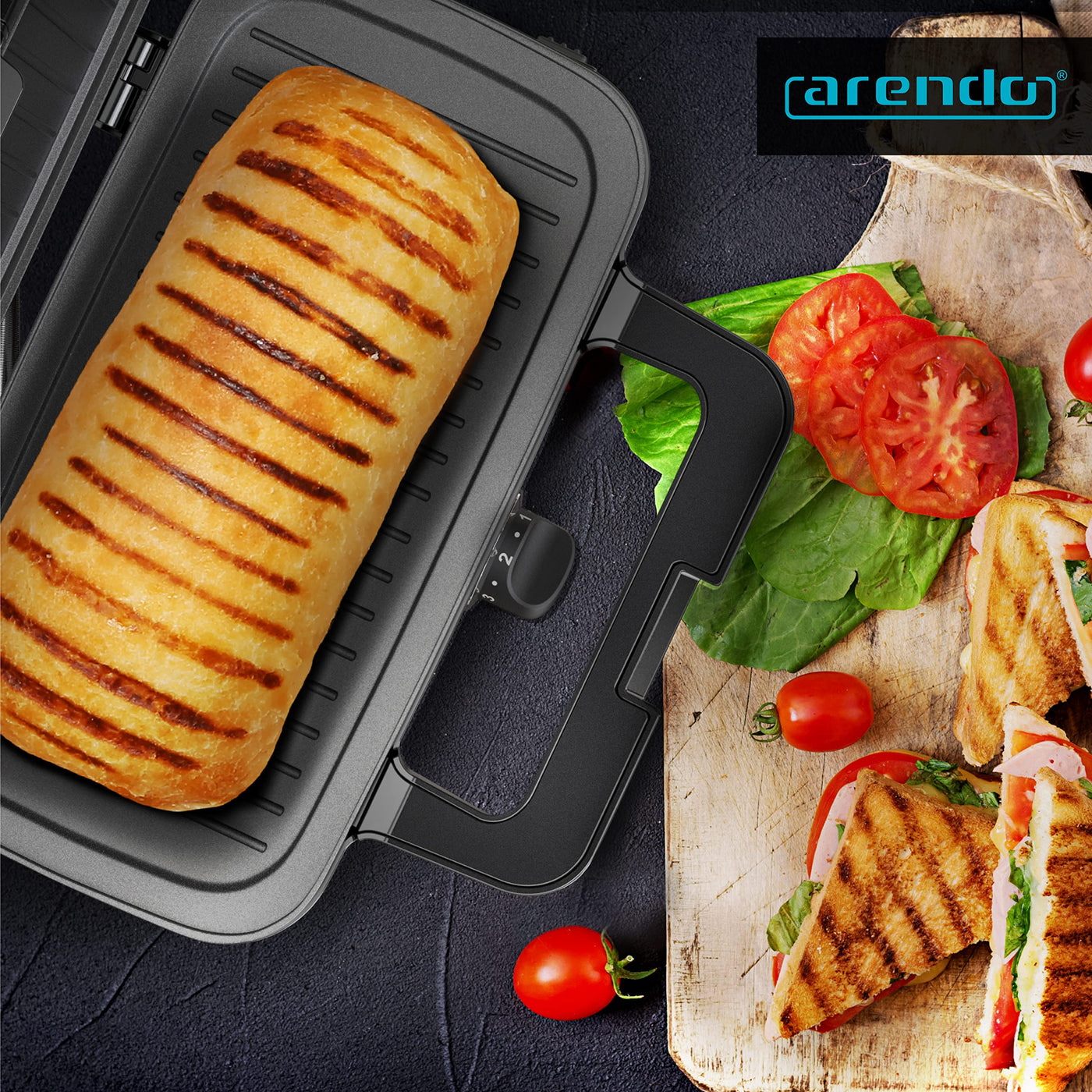 Arendo - Sandwichmaker 3in1 Waffeleisen Kontaktgrill mit abnehmbaren Platten - mit Antihaftbeschichtung - BPA frei - Temperaturkontrolle – Sandwich Maker - Sandwichtoaster