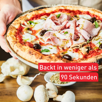 Tefal Pizza Pronto Gas-Pizzaofen für den Außeneinsatz, bis 400 °C, Temperaturregler, Ein-/Ausschalter, Steuerung des Drehsteins, kompakt, inkl. Pizzaschieber, Edelstahl, JM413015