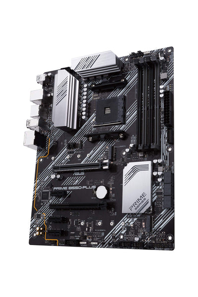 ASUS Prime B550-Plus Gaming Mainboard Sockel AM4 (ATX, Ryzen, PCIe 4.0, 2x M-2, 1Gbit/s-Ethernet, SATA 6Gbit/s, USB 3.2 Gen 2 Typ-A/C, Unterstützung für Aura Sync RGB Header)