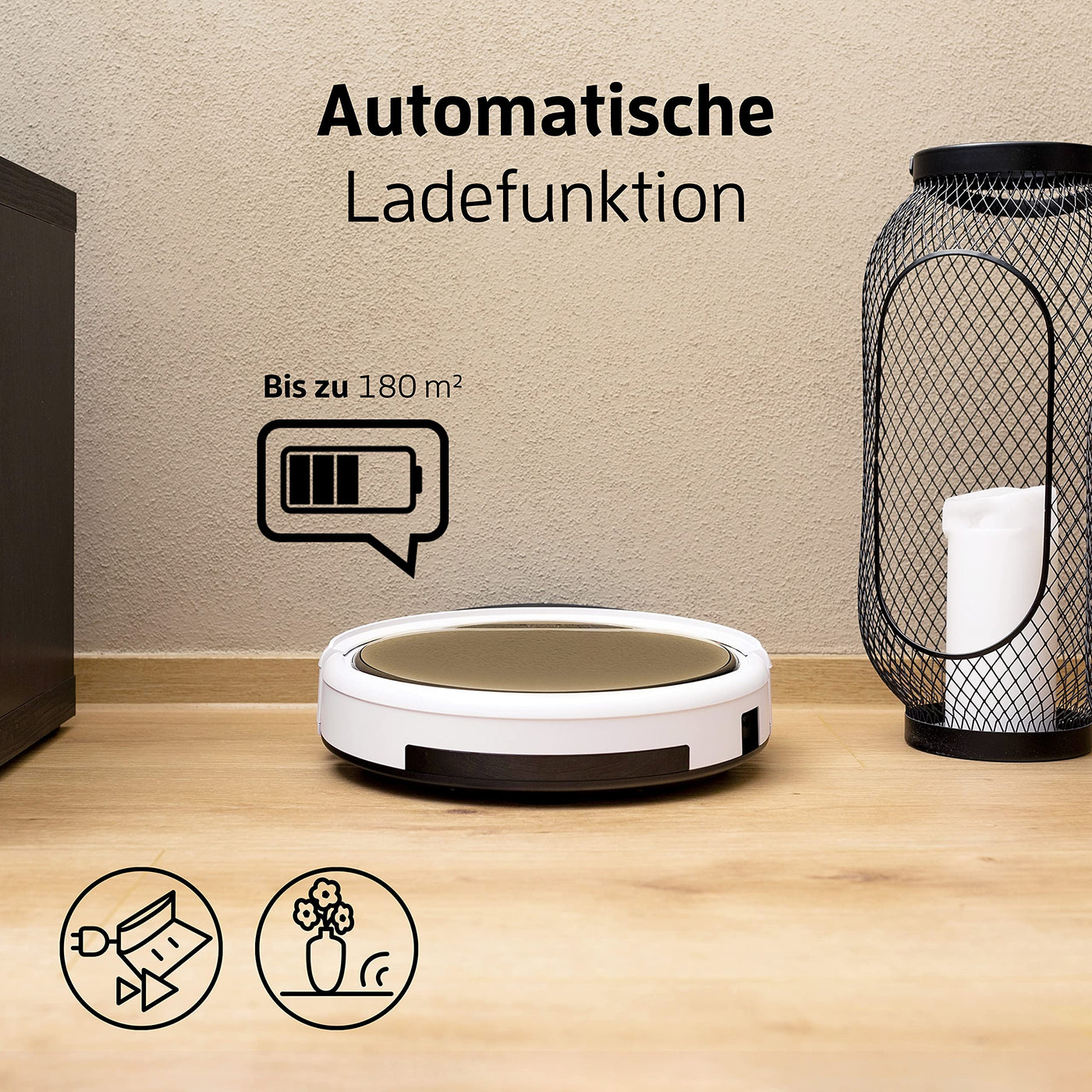 ZACO V5x Saugroboter mit Wischfunktion, App & Alexa Steuerung, 8,1cm flach, automatischer Roboter, 2in1 Wischen oder Staubsaugen, für Hartböden, Fallschutz, mit Ladestation, Mit Wlan, 22 W, 65 Dezibel