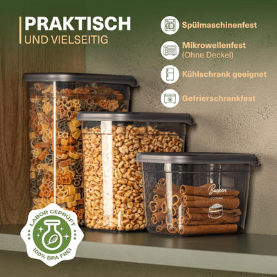 Viwares luftdichte Vorratsdosen mit Deckel | 15er Vorratsbehälter Set | BPA-FREI | Zur Müsli Mehl und Zucker Aufbewahrung | Praktische Aufbewahrungsbox Küche für alle Lebensmittel