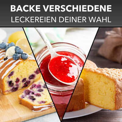 Clatronic® Brotbackautomat - frisches Brot zu Hause selber backen | automatische Zubereitung & Warmhaltefunktion | Backautomat mit Timer | einfache Bedienung über Display | 12 Backprogramme | BBA 3774