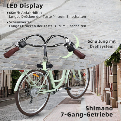 VecoCraft HEBE E-Bike Elektrofahrrad| ebike Damen 28 Zoll| 7-Gang-Schaltung | Ananda Hinterer Motor 250W | EU-konformes für ebike Herren und e Bike Damen