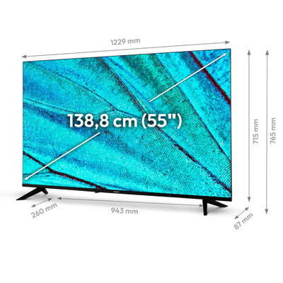 MEDION X15517 (MD 31642) 138,8 cm (55 Zoll) Fernseher (Smart-TV, 4K Ultra HD, HDR, VIDAA Store, Netflix, Prime Video, Disney+, DAZN, Paramount+, HbbTV, PVR, Bluetooth)