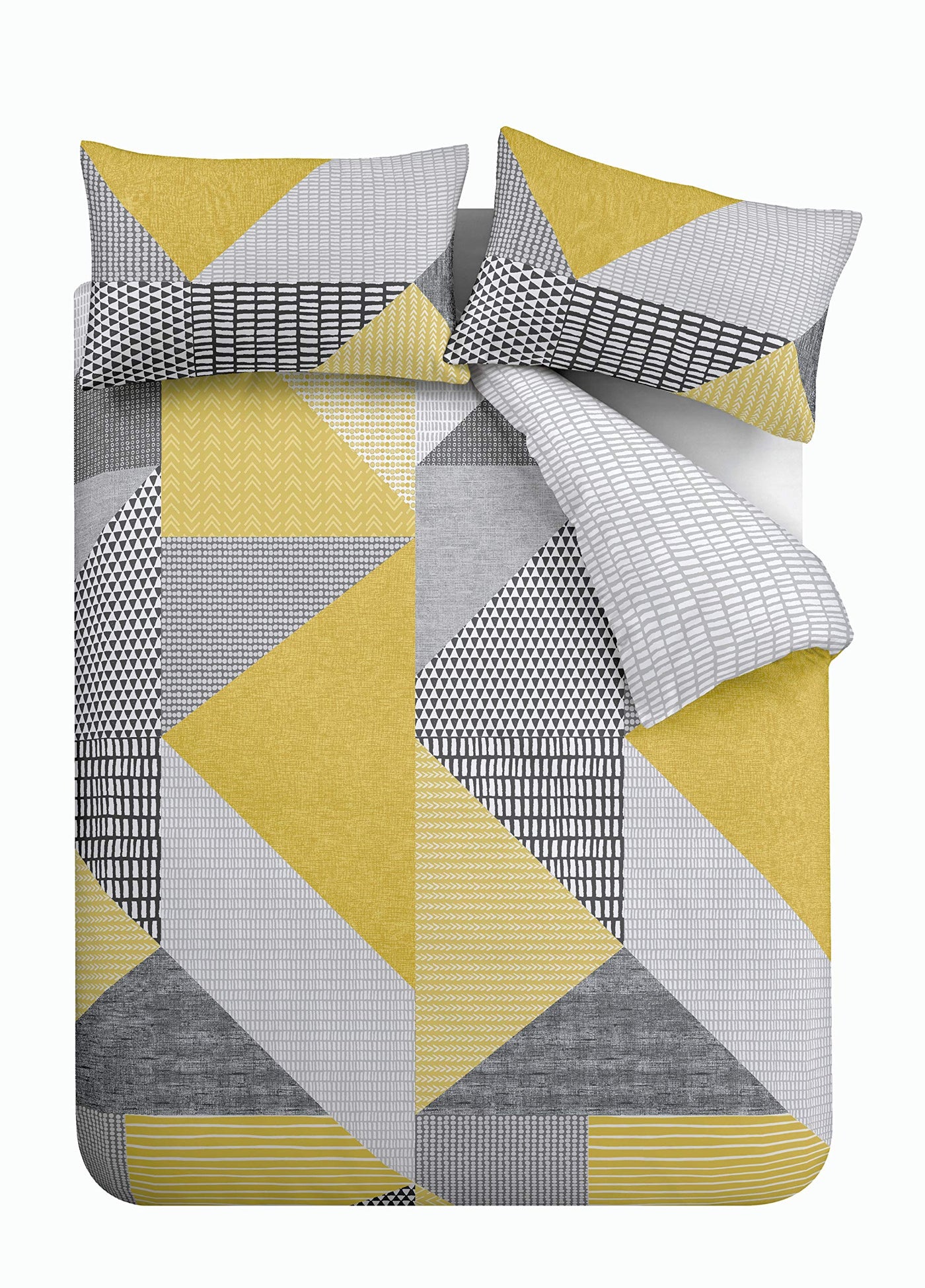 Catherine Lansfield Larsson Geo 135 x 200 cm Duvet Cover and 1 80x80 cm Pillowcase Ochre