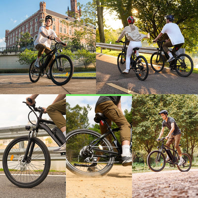 E Bike für Herren Damen, 26 Zoll E-Mountainbike Abnehmbarer 10.4Ah Akku,7-Gang Pro,3.5H Schnellladung,5 Fahrmodi, Elektrofahrrad Reichweite Max 100km,250W Motor Electric Fahrrad mit Schutzblech