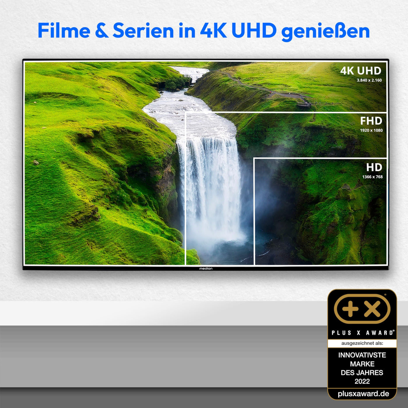 MEDION X15573 (MD 30923) 138,8 cm (55 Zoll) Fernseher (Android TV, 4K, Dolby Vision HDR, Dolby Atmos, Netflix, Prime Video, Smart TV, PVR)