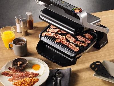 Tefal OptiGrill+ Kontaktgrill, 6 Programme, Garstufenanzeige, Abnehmbare Platten, Manueller Modus, Elektrogrill, Edelstahl, GC712D12