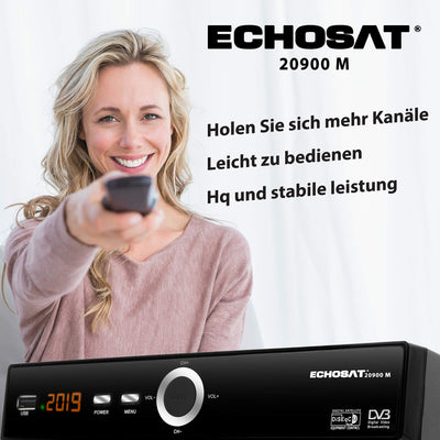 hd-line Echosat 20900 M Digital Satelliten Sat Receiver - (HDTV, DVB-S/S2, HDMI, SCART, 2X USB 2.0, Full HD 1080p) [Vorprogrammiert für Astra Hotbird Türksat]