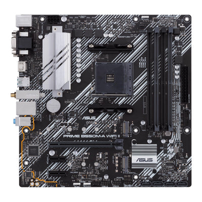 ASUS Prime B550M-A WiFi II Gaming Mainboard Sockel Ryzen AM4 (AMD B550, mATX, PCIe 4.0, WiFi6, Dual M.2, SATA 6Gbit/s, Aura Sync)