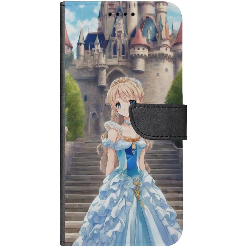 iPhone 15 Pro Handyhülle aus Kunstleder mit Lasche Motiv 9 Cartoon Prinzessin - personalisierbar