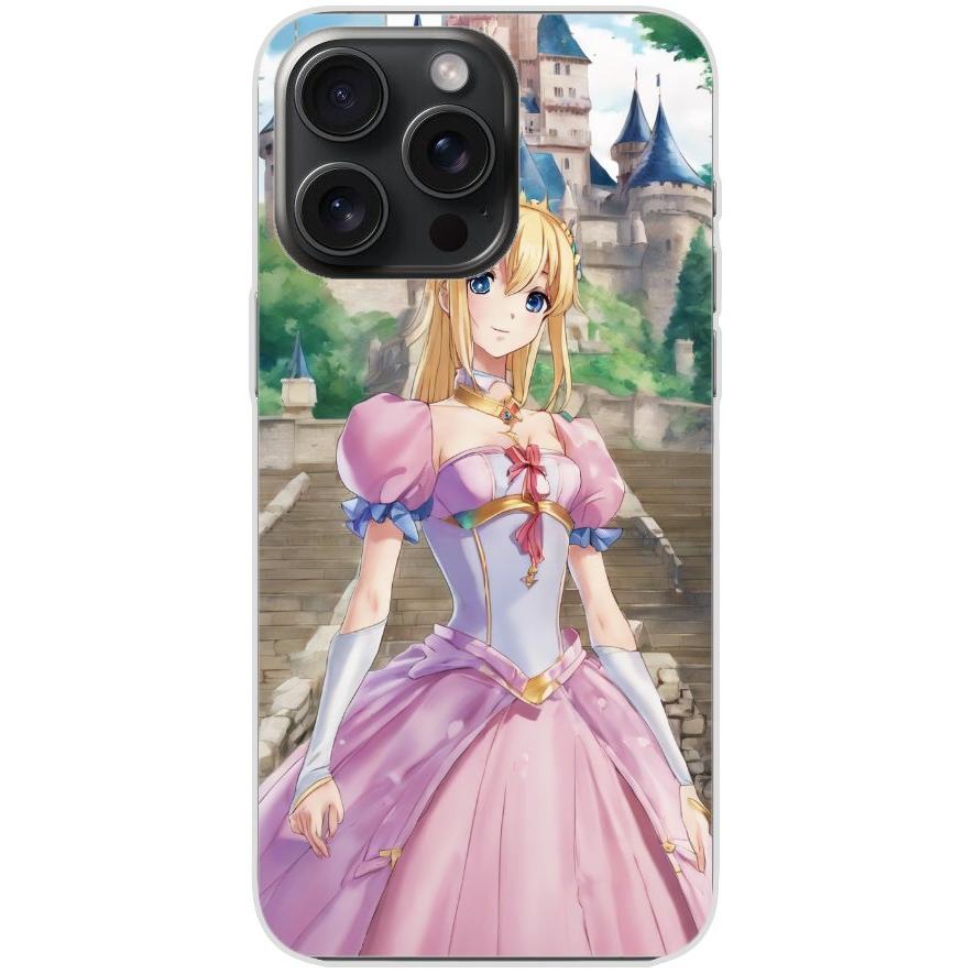 Handyhülle iPhone 15 Pro Max aus transparentem Silikon mit Motiv 50 Anime Prinzessin - personalisierbar