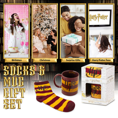 Harry Potter Tasse Gryffindor, Kaffeebecher und Socken Geschenke Set (Gryffindor)