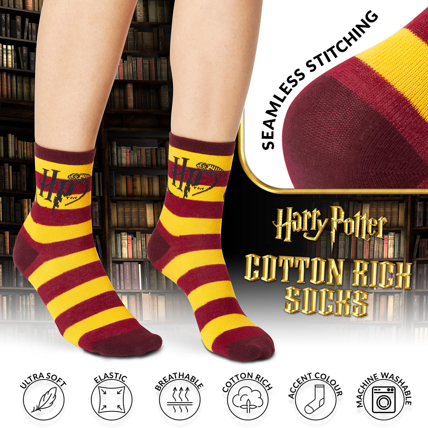 Harry Potter Tasse Gryffindor, Kaffeebecher und Socken Geschenke Set (Gryffindor)