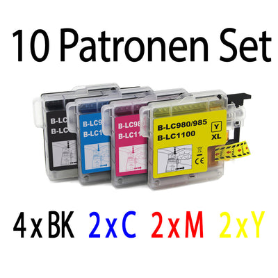 10 Stück Druckerpatronen kompatibel zu Brother LC-980 für den Drucker Brother DCP-370 Serie. Mit unserer Eigenmarke Kupri bieten wir euch eine XXL Variante der Druckerpatrone LC-980 an. Unsere kompatible Druckerpatrone bietet eine sehr hohe Füllmenge und somit eine sehr hohe Druckleistung für denen Brother DCP-370 Serie. Sparen Sie mit unserer Kupri Druckerpatrone für den Brother DCP-370 Serie einen großteil Ihrer Druckkosten ein.