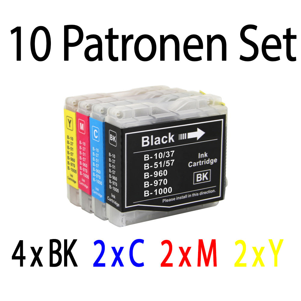 10 Stück Druckerpatronen kompatibel zu Brother LC-1000 für den Drucker Brother MFC-885CW. Mit unserer Eigenmarke Kupri bieten wir euch eine XXL Variante der Druckerpatrone LC-1000 an. Unsere kompatible Druckerpatrone bietet eine sehr hohe Füllmenge und somit eine sehr hohe Druckleistung für denen Brother MFC-885CW. Sparen Sie mit unserer Kupri Druckerpatrone für den Brother MFC-885CW einen großteil Ihrer Druckkosten ein.