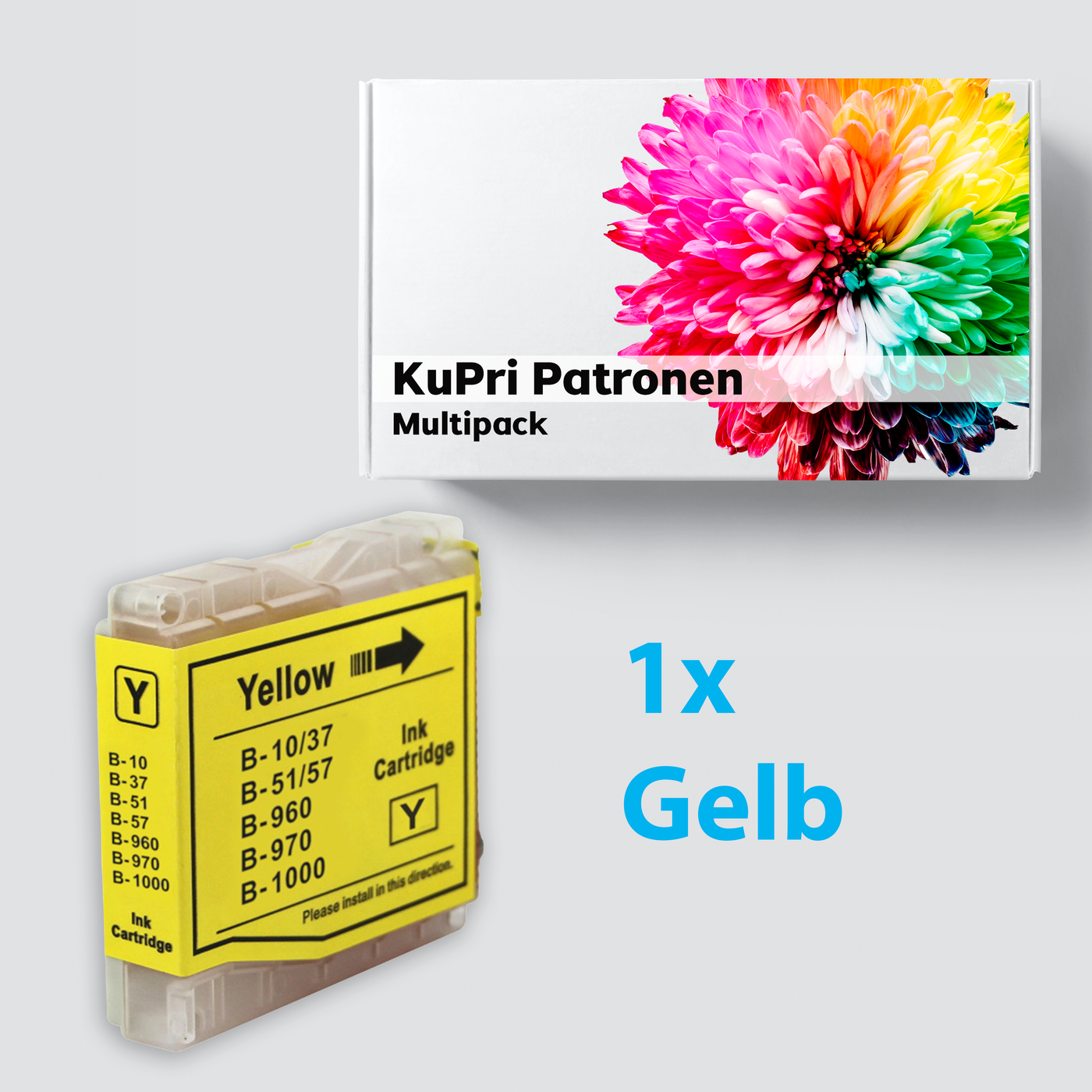 KuPri XXL Druckerpatrone für Brother DCP-353C kompatbel zu LC-1000Y Yellow Geld