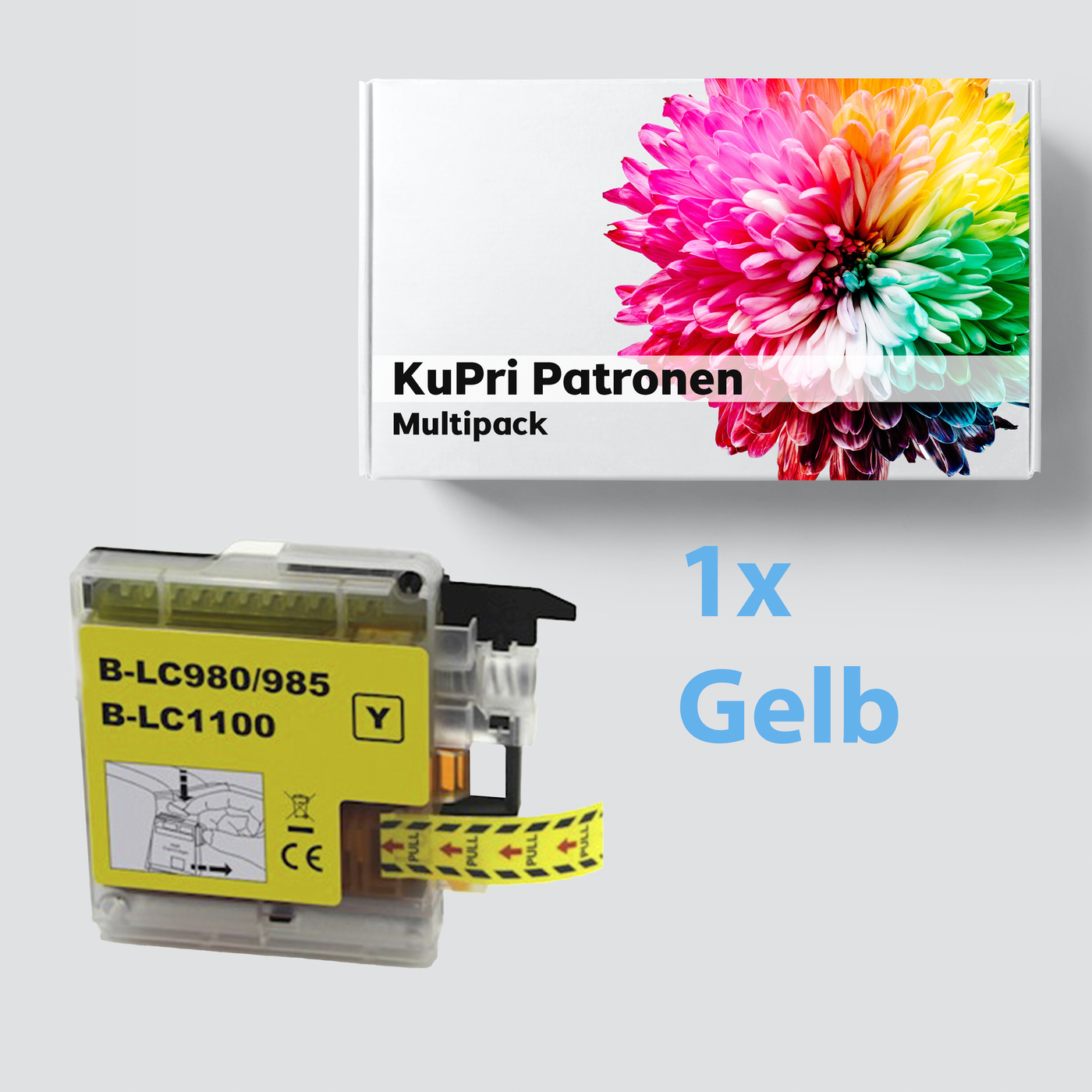 KuPri XXL Druckerpatrone für Brother MFC-J265W kompatbel zu LC-985Y Yellow Geld