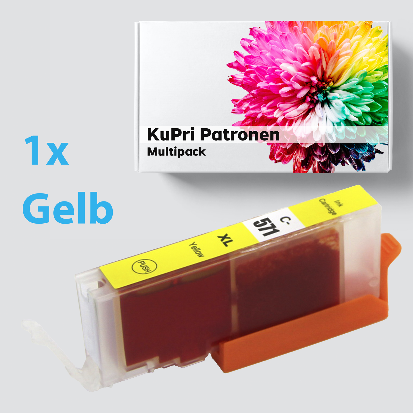 KuPri XXL Druckerpatrone für Canon Pixma MG7720 CLI571Y Gelb Yellow