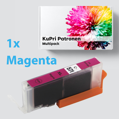 KuPri XXL Druckerpatrone für Canon Pixma TS6052 CLI571M Rot Magenta