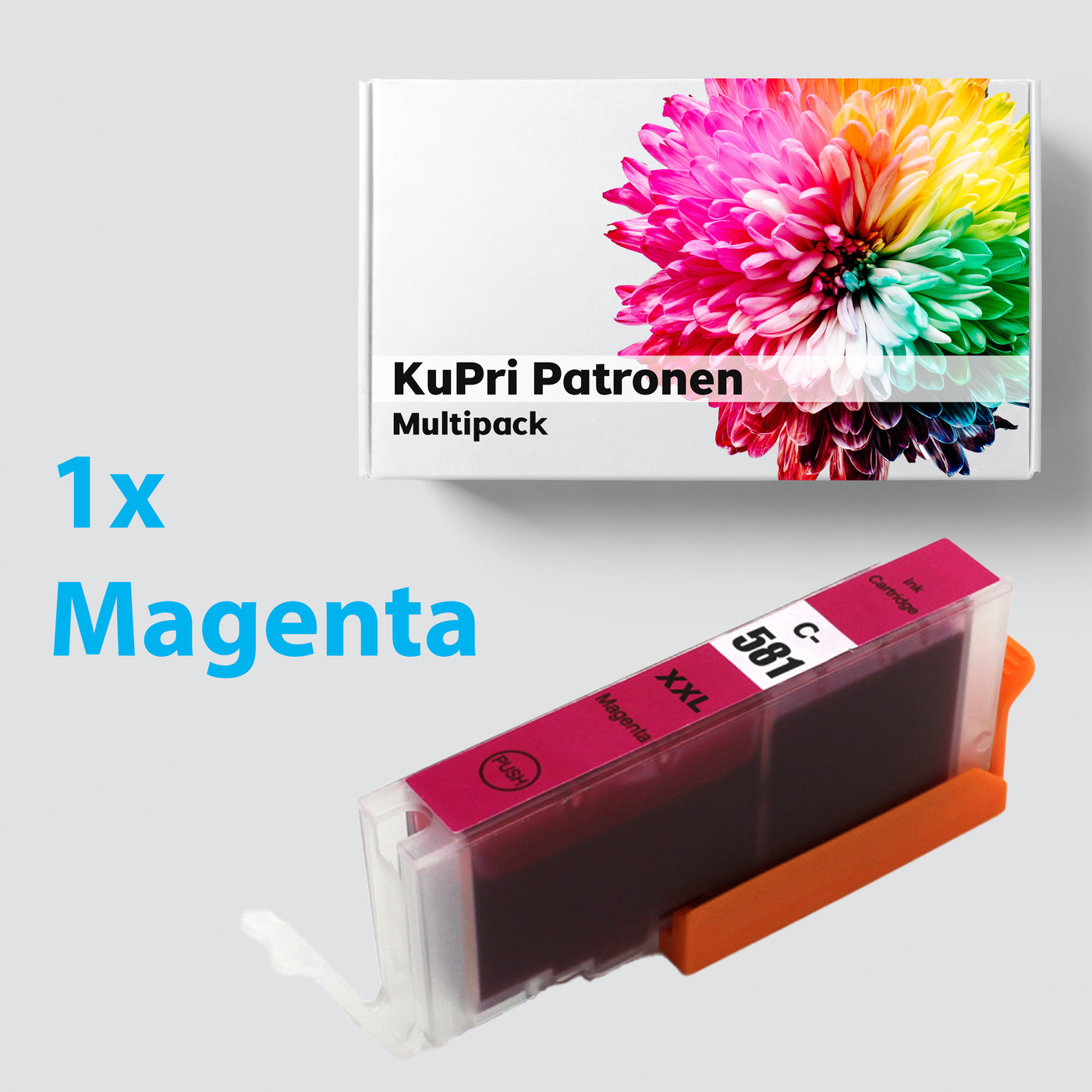 KuPri XXL Druckerpatrone für Canon Pixma TS9500 Serie CLI581M Rot Magenta